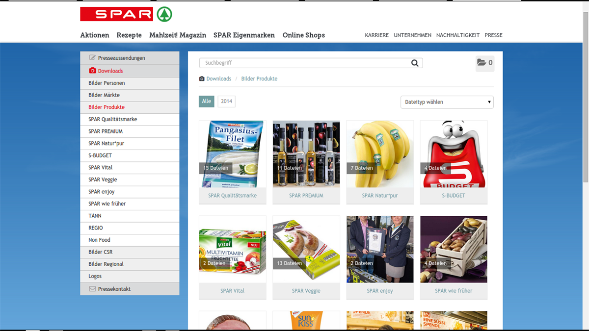 Screenshot: Der PResstige-Newsroom von SPAR Österreich